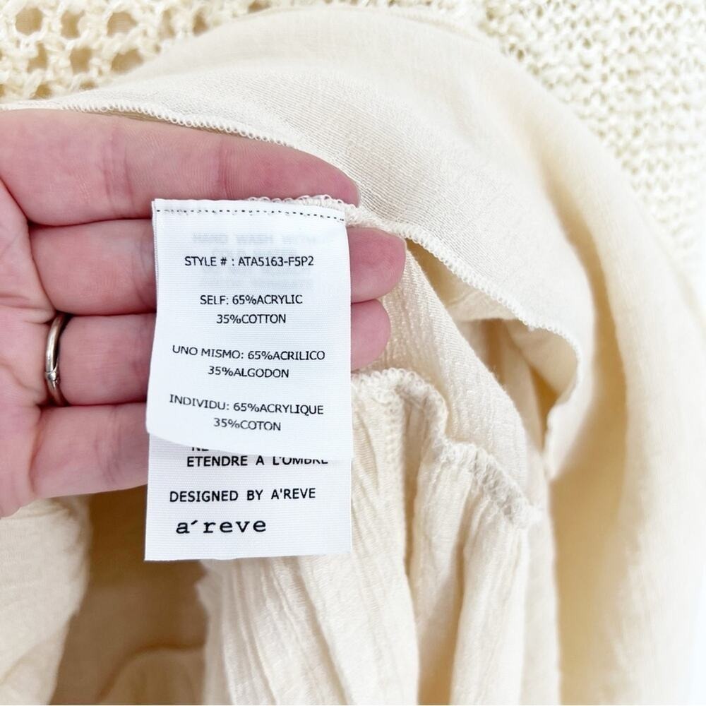 A'REVE Tiered Ruffle Mini Dress S/M Cream - Picture 6 of 7
